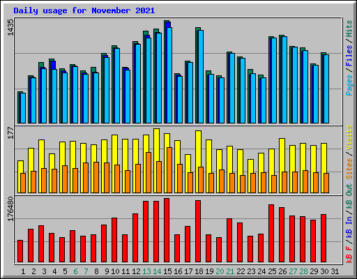 Daily usage for November 2021