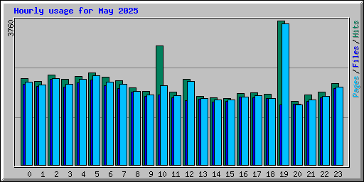 Hourly usage for May 2025